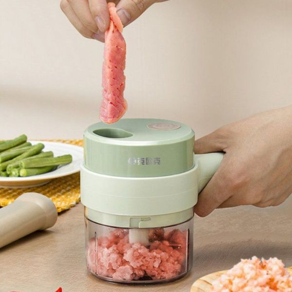 Cortador Triturador Elétrico Multifuncional Para Vegetais E Carnes Aço Inoxidável - Imagem 2