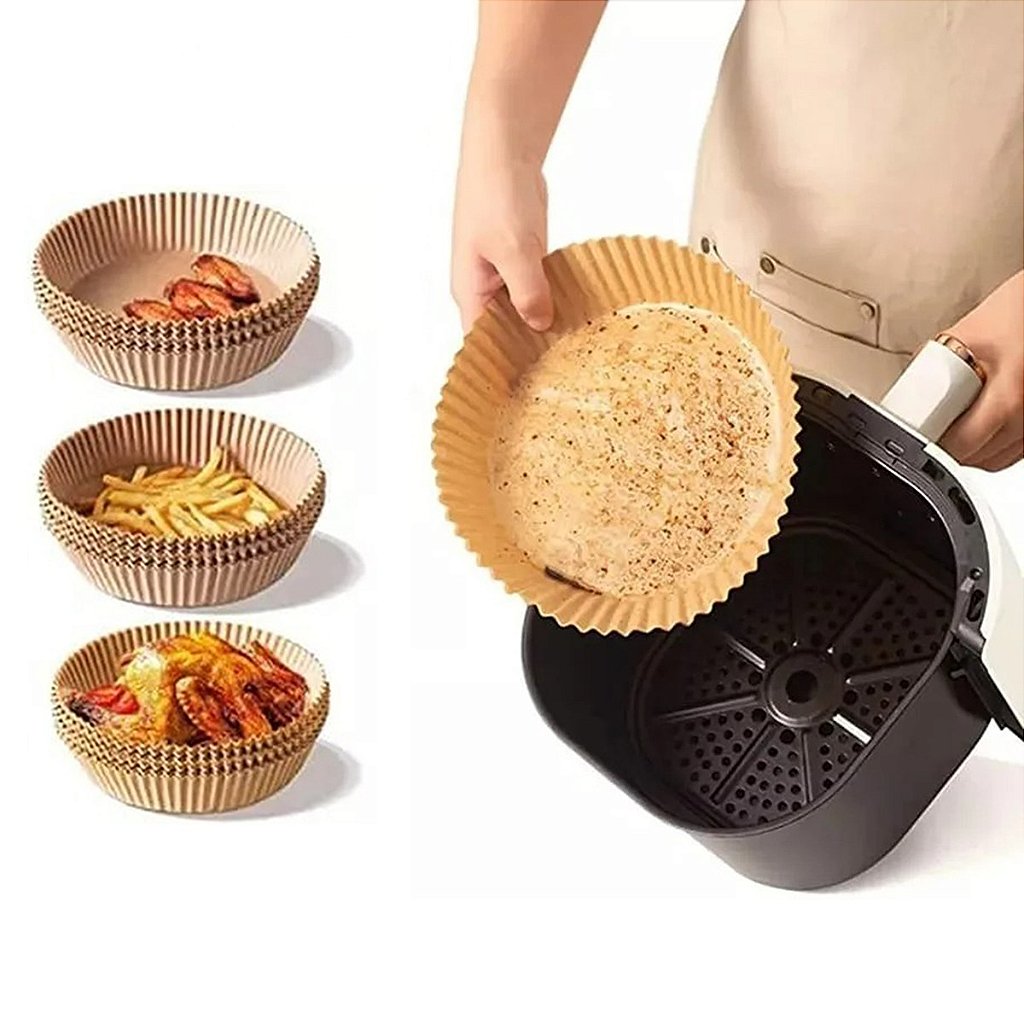 Forro De Papel Airfryer Tapete Forma Antiaderente 50 Unidades Descartáveis - Imagem 6