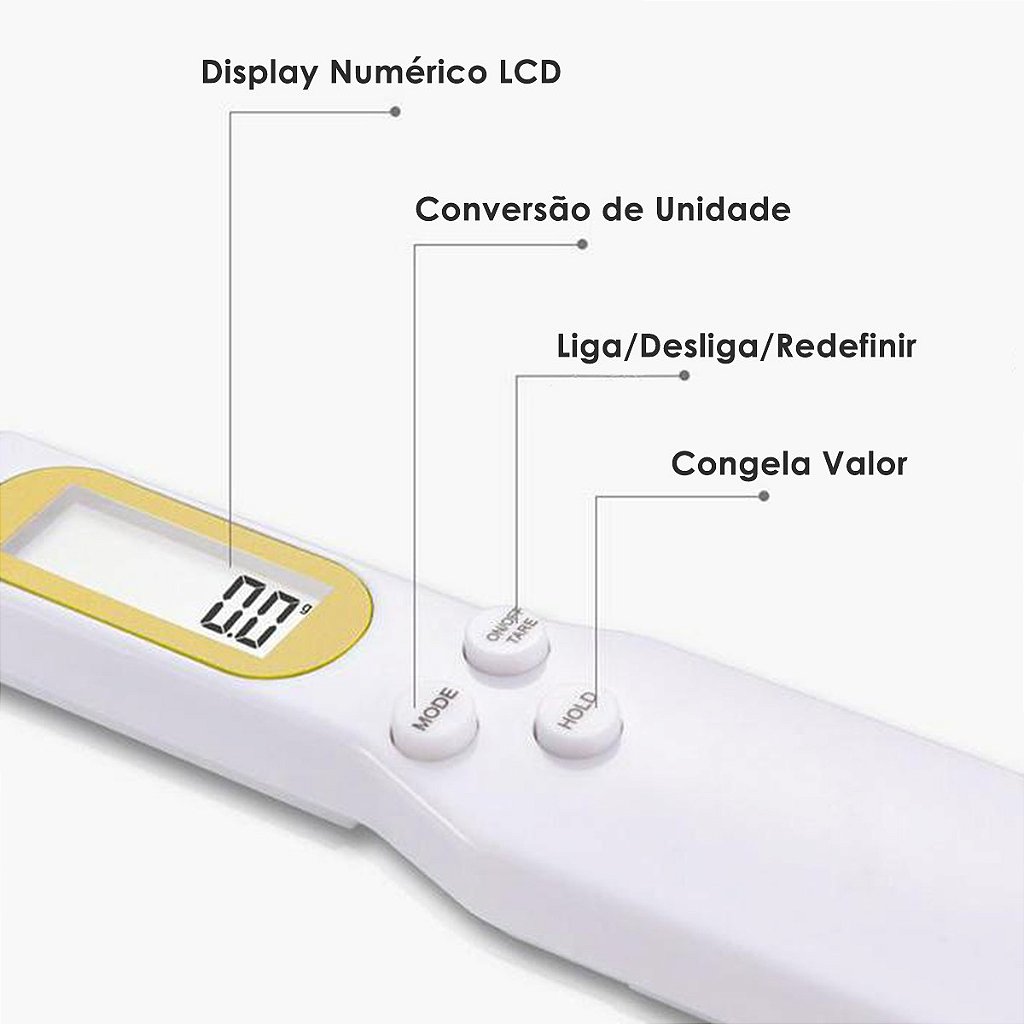 Colher Balança Digital Medidora Dosador Para Restaurante Dieta Receitas - Imagem 10