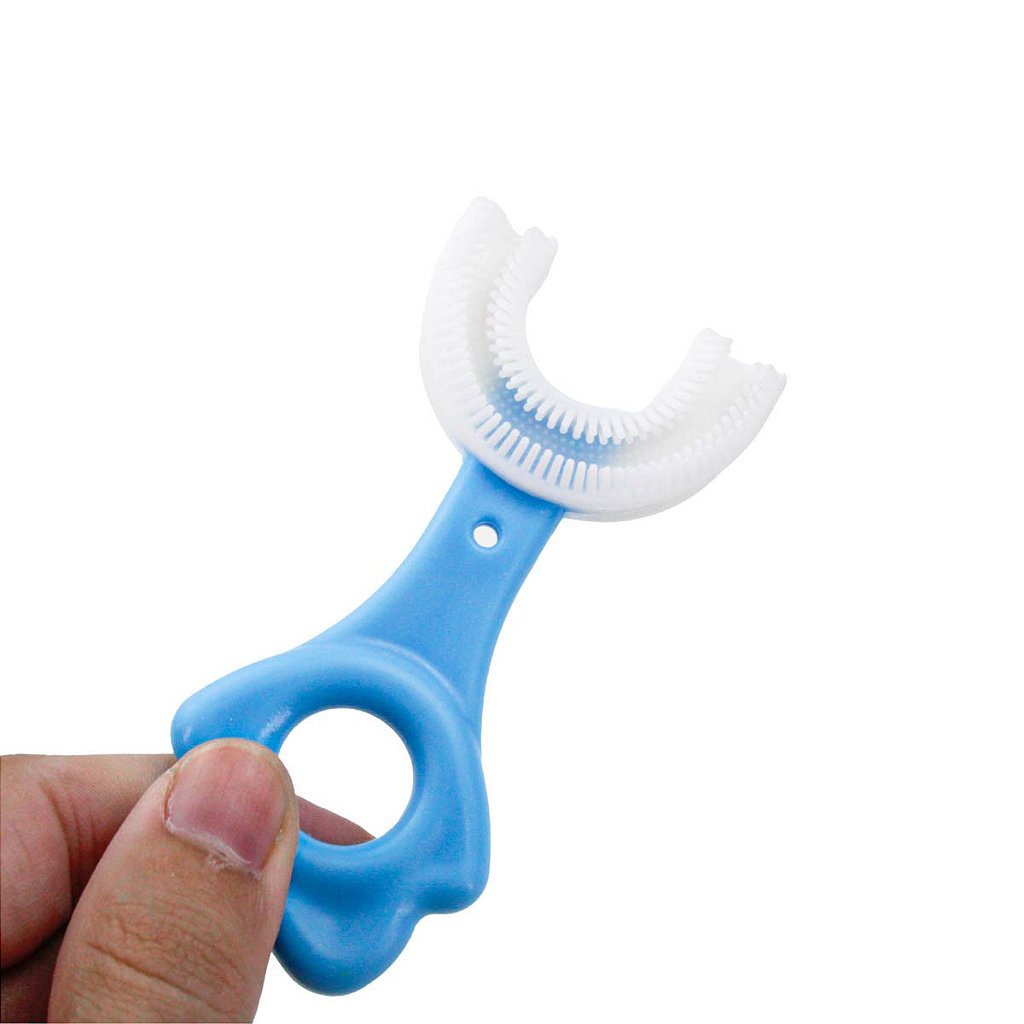 Escova De Dentes Infantil De Silicone Formato Em U 360º Grau - Imagem 5